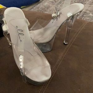 Clear high heel platforms
